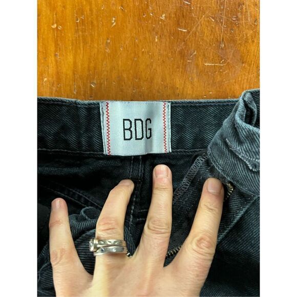 BDG black Jean cutoff shorts 24 - Picture 3 of 4